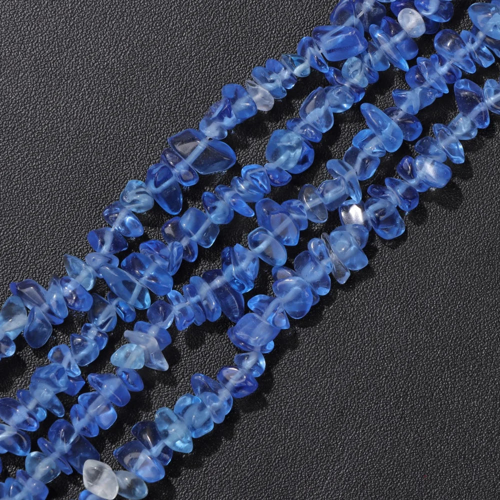 5-8MM Colorful Irregular Glass Beads Dyed Transparent Crystal Chips Beads Fit DIY Women Jewelry Bracelet Necklace Earring