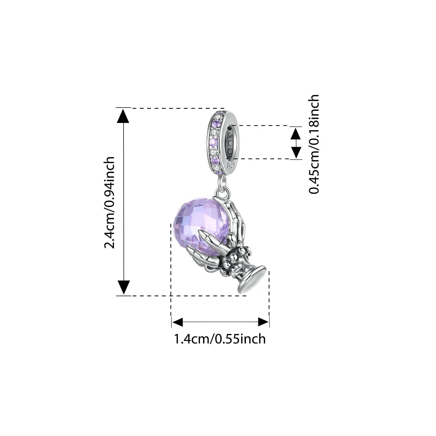 WOSTU 925 Sterling Silver Halloween Charm Skull/Pumpkin/Magic/Ghost Pendant Original Fit for Women  Bracelet DIY Fine Jewelry