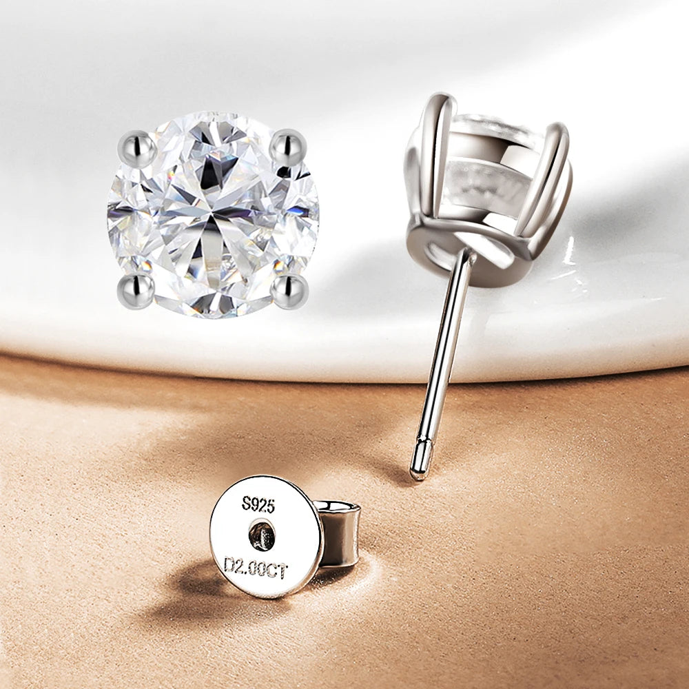 Serenity 0.1-3ct Moissanite Earrings Women Men Gift S925 Sterling Silver Sparkling Lab Diamond Stud Earrings Plated 18K Jewelry - Madeinsea©