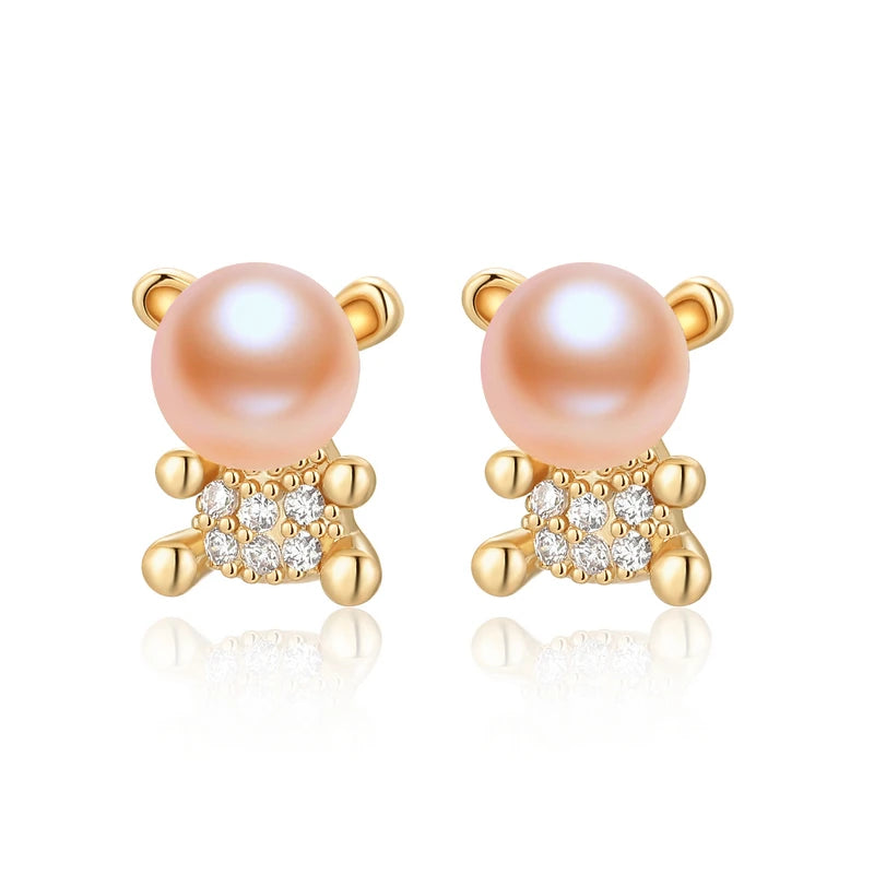 OXTAO Real Natural Freshwater Pearl Fashion Ladies Elegant Earring Jewelry Valentine's Day Girlfriend Birthday Wedding Gift