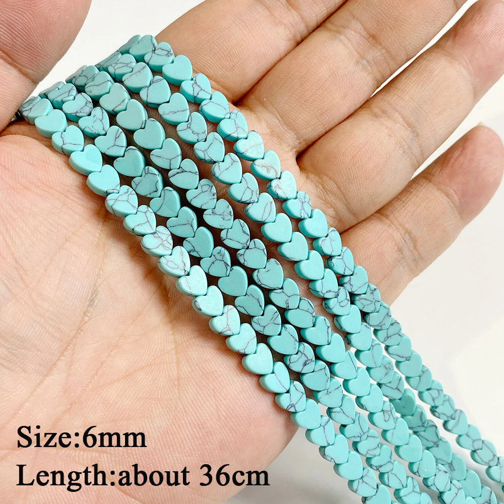 Wholesale Blue Turquoise Stone Beads Round Square Rondelle Irregular Loose Spacer Bead For Jewelry Making DIY Bracelet Necklace