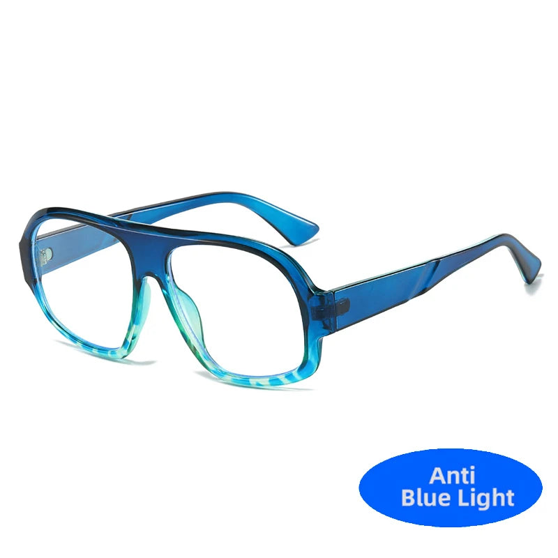 Oversized Pilot Anti Blue Light Glasses Vintage Brand Designer Optical Transparent Women's Eyeglasses Large Blue Light Glasses - Madeinsea©
