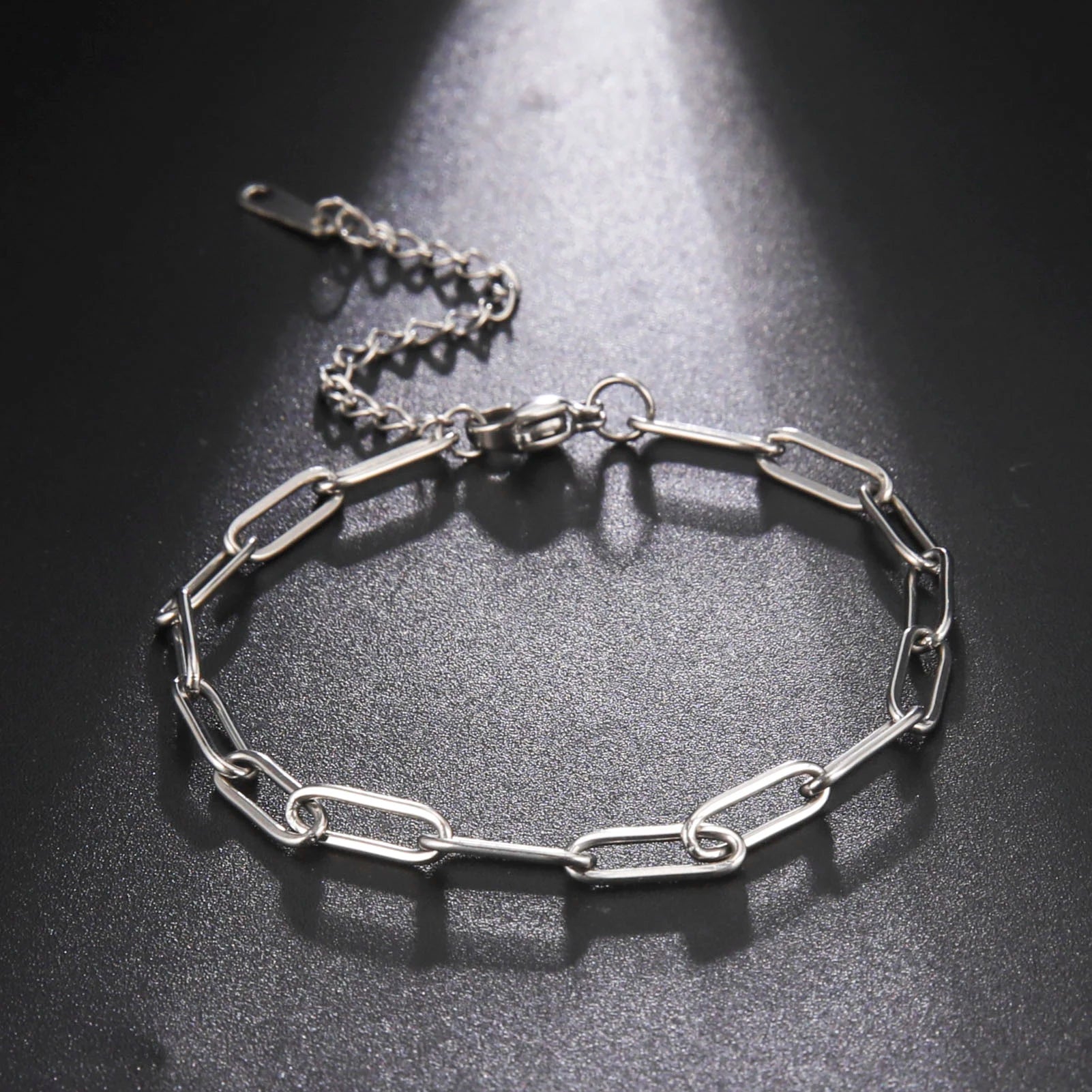 Simple Fashion Stainless Steel Gold Silver Color Bracelet Paper Clip Chain Bracelet for Women Men Christmas Gift