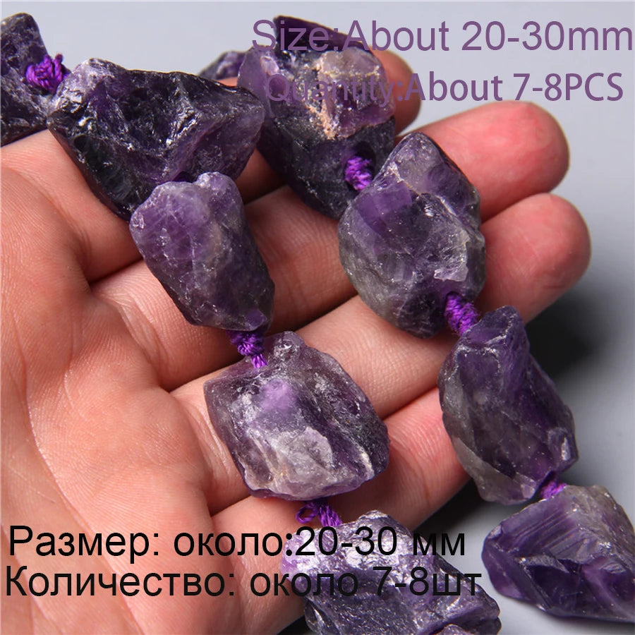 7.5" Natural Irregular Rough Stone Beads Raw Rock Lapis Quartzs Nuggets For Jewelry Making DIY Earrings Bracelet Supply 7-30mm