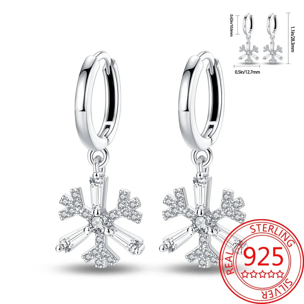 Ear Ring Series 925 Sterling Silver Star Moon Unicorn Tulip Flower Butterfly Bee Geometry Earrings Ladies Pairing with Jewelry