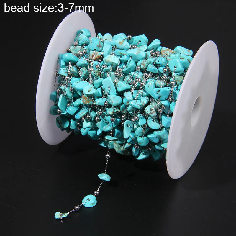 Natural Quartzs Stone Stainless Steel Chips Beads Chains For DIY Bohemia Jewelry Making Women Necklace Choker Bracelet Handmade - Madeinsea©