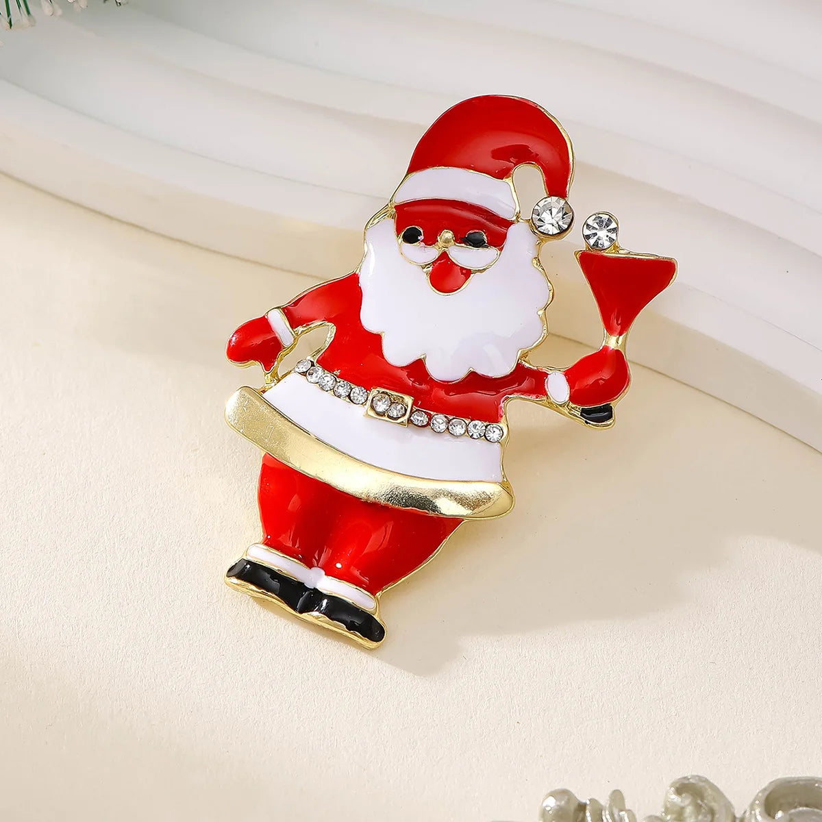 Full Rhinestone Lovely Dancing Deer Brooches For Women Colorful Zircon Snowman Santa Claus Wreath Lapel Pins Christmas Jewelry