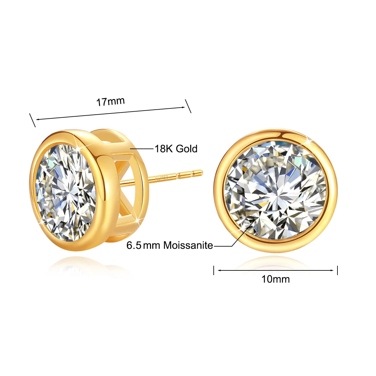 100% Real 18k Gold Necklace With Moisanite 0.5ct D Color VVS1 Certificated Dubai  AU750 Jewelry For Women Wedding Gift Wholesale