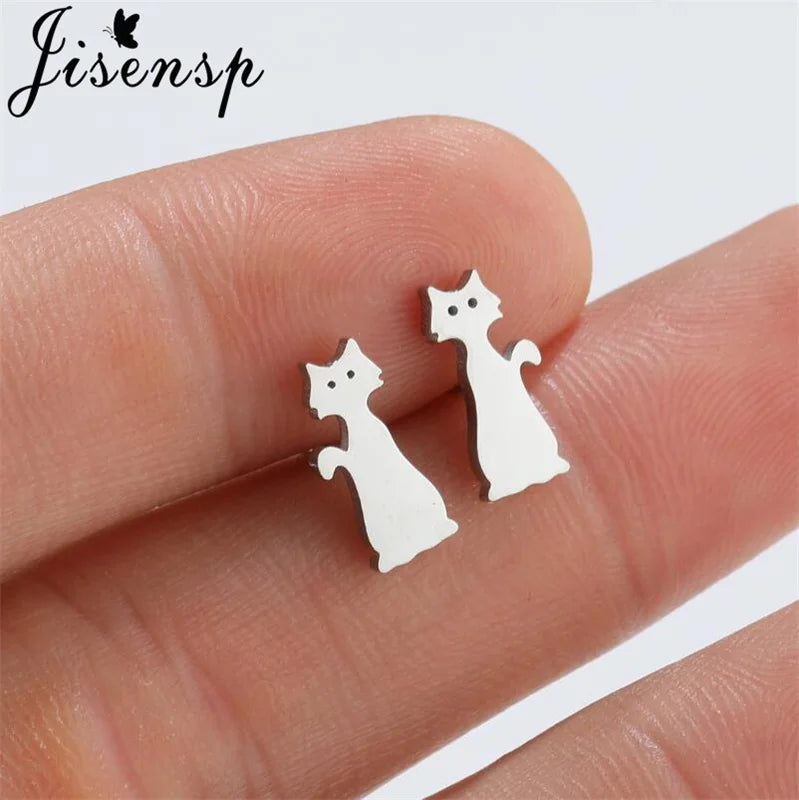 Jisensp Cute Bunny Rabbit Carrot Earrings Animal Stainless Steel Women Earrings Korean Fashion Jewelry for Girlfriend Gift
