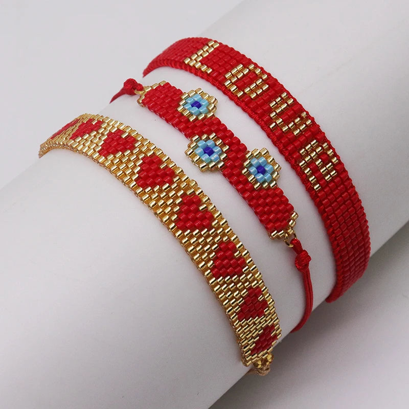 Miyuki beads hand woven Bohemia jewelry atmosphere luxury shiny seed beads adjustable bracelet elegant women's party Gifts