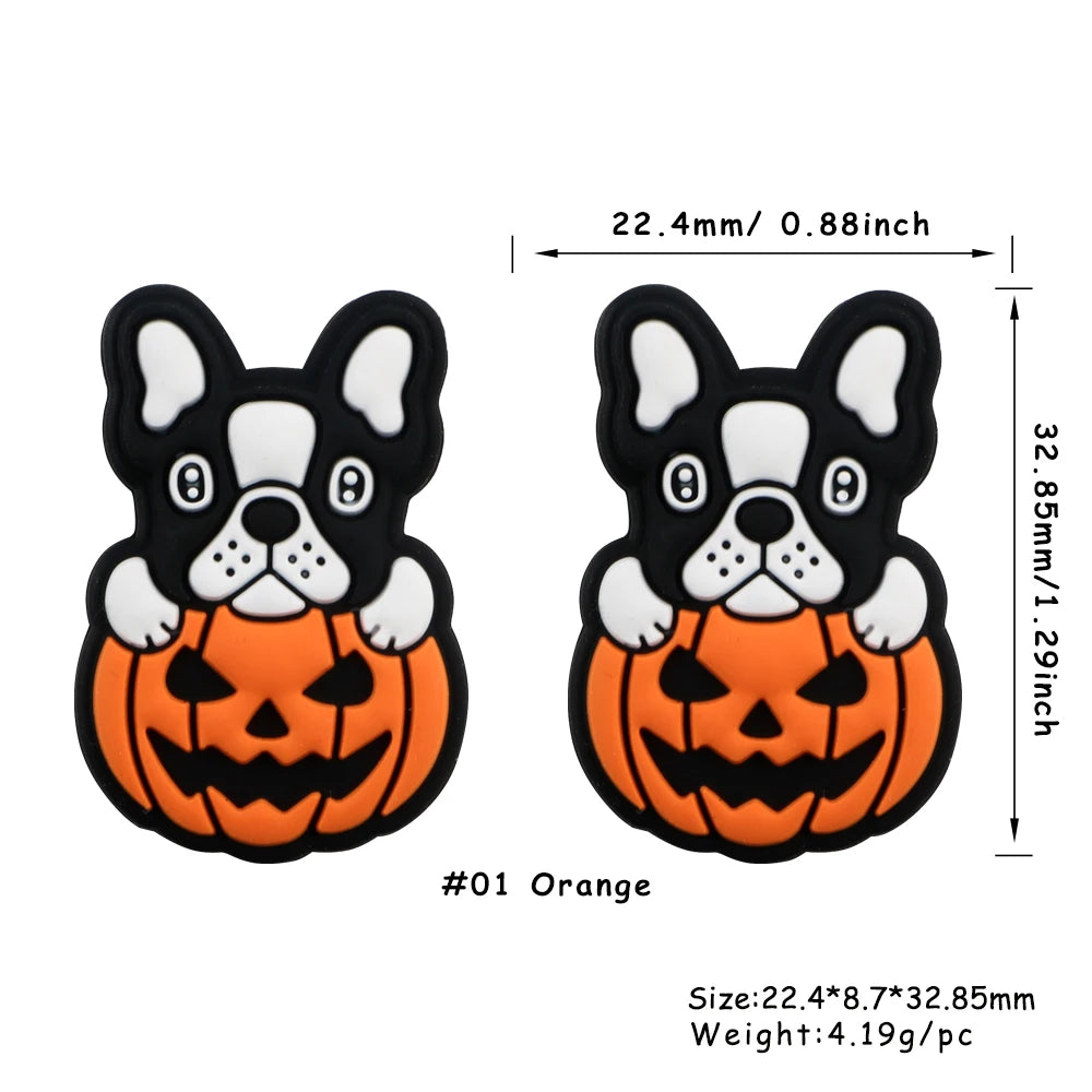 Lot de 5 ou 10 perles en silicone stéréoscopiques en forme de pingouin et de singe pour la fabrication de porte-clés et de bracelets faits à la main