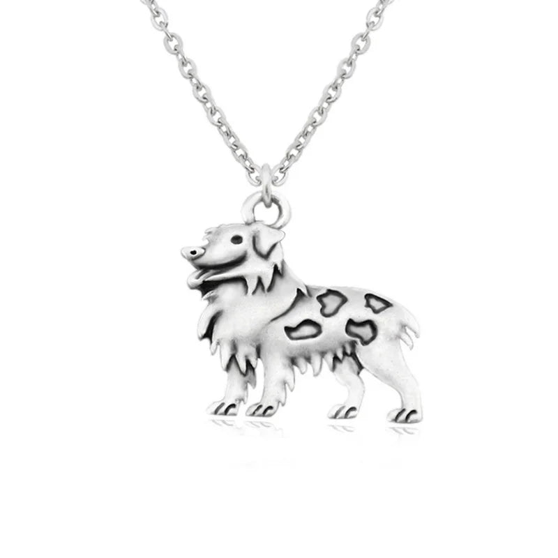 New Jack Russell&Australian Shepherd Pendant Dog Necklace Women Men Jewelry Boho Stainless Steel Chains Lover Choker Party Gift