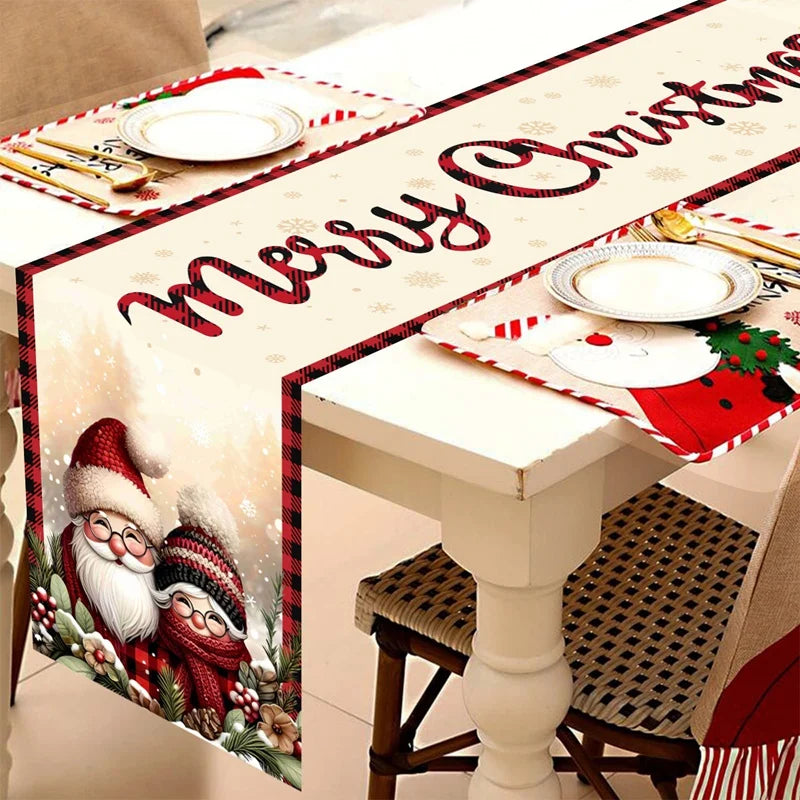 Christmas Table Runner Merry Christmas Decoration For Home Xmas Table Decor 2025 Navidad Notal Noel Ornament Happy New Year 2026