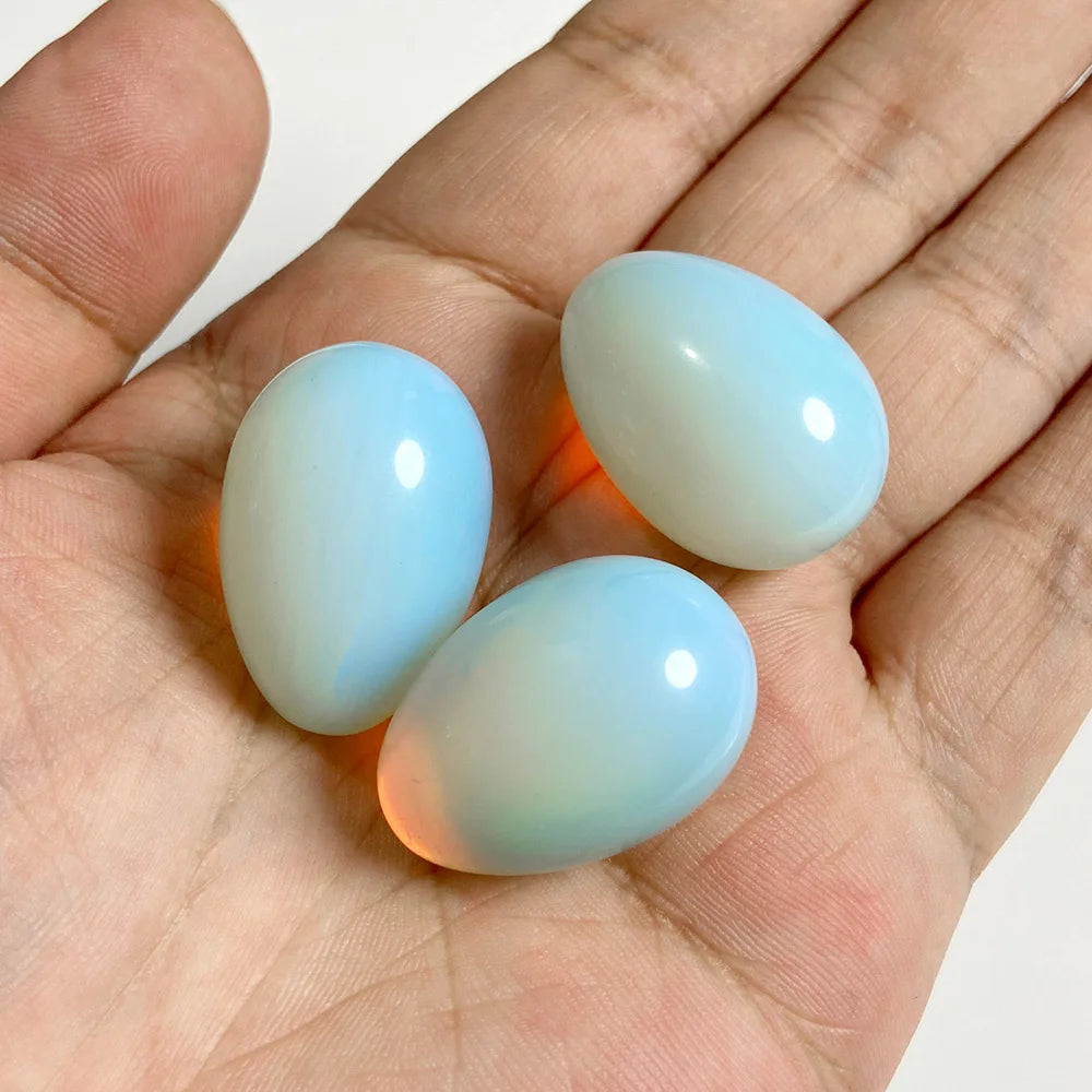 20x30mm Natural Egg Shape Stone Ornament Opal Quartzs Power Minerals Polished Reiki Fish Tank Home Decoration Jewelry Gifts