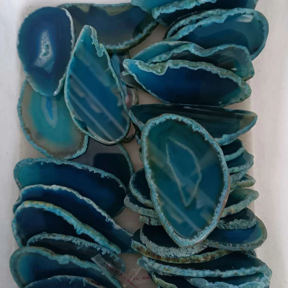 1PC Natural Agates Geode Slice NO Hole Onyx Reiki Healing Quartz Stone For Home Decoration Wedding Name Cards DIY Gifts 50-80mm