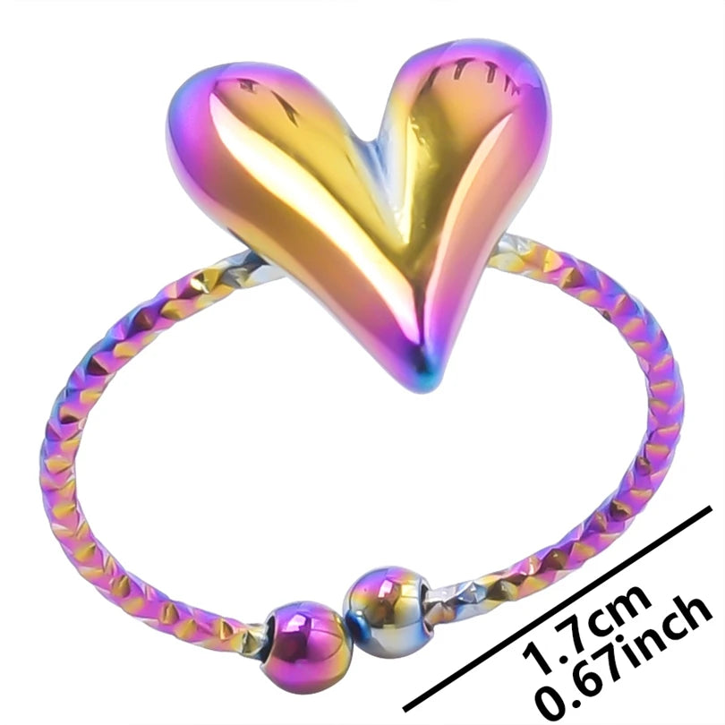 Stainless Steel Adjustable Heart Rings For Women - Madeinsea©