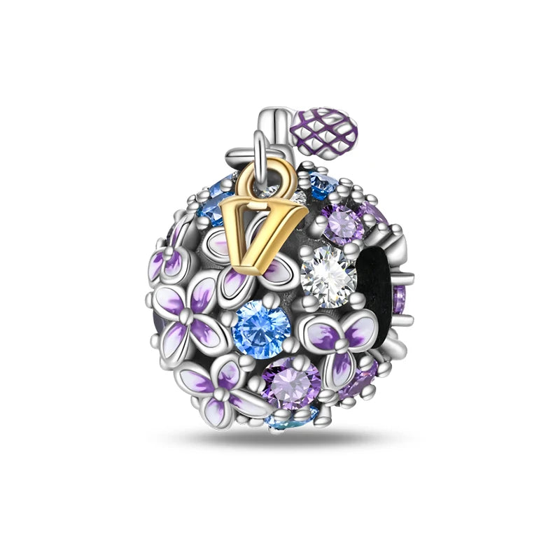 Original S925 Silver Romantic Pink Crown Perfume Bottle Charms Beads Fit Qikaola Bracelets Fine DIY Jewelry Valentine's Day Gift