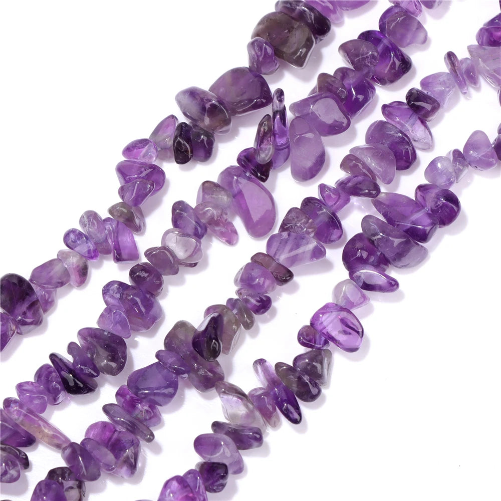 Natural Purple Stone Gravel 5-8MM Irregular Shape fluorite Amethyst Jade Loose Spacer Chips For Jewelry Making Necklace Bracelet