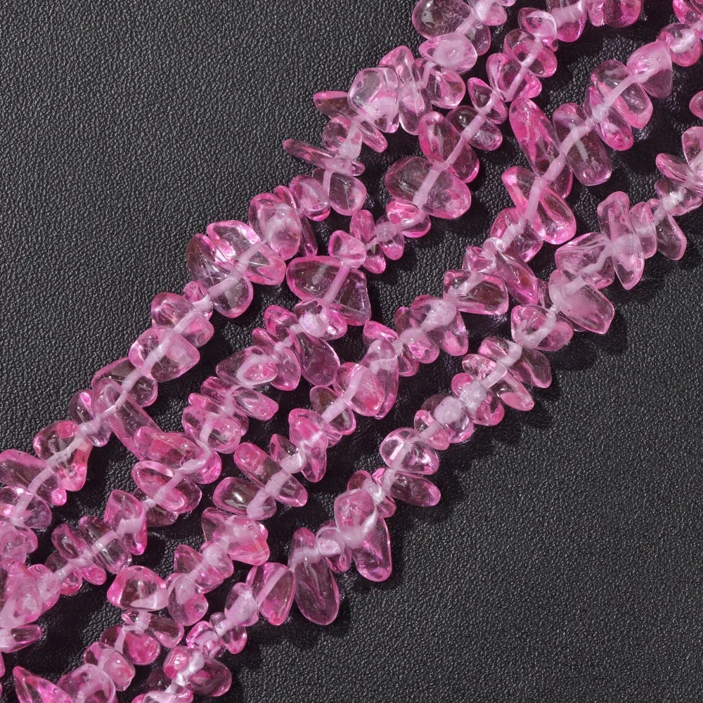 5-8MM Colorful Irregular Glass Beads Dyed Transparent Crystal Chips Beads Fit DIY Women Jewelry Bracelet Necklace Earring