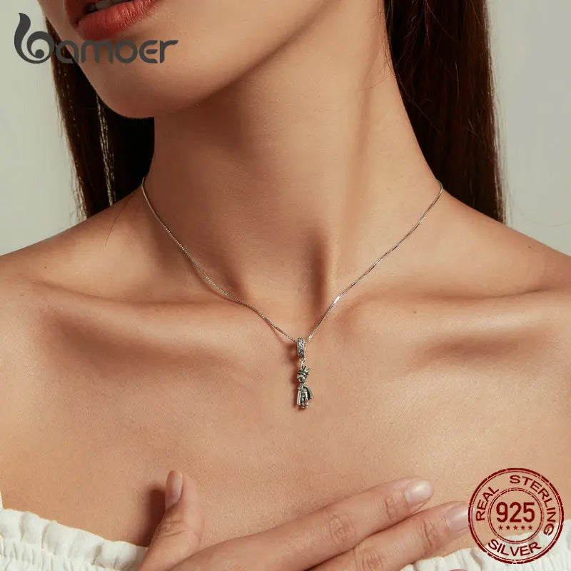 BAMOER 925 Sterling Silber Prinz des Meeres Anhänger Charms für Original Armband oder Halskette 925 Silber Perlen Bijoux DIY