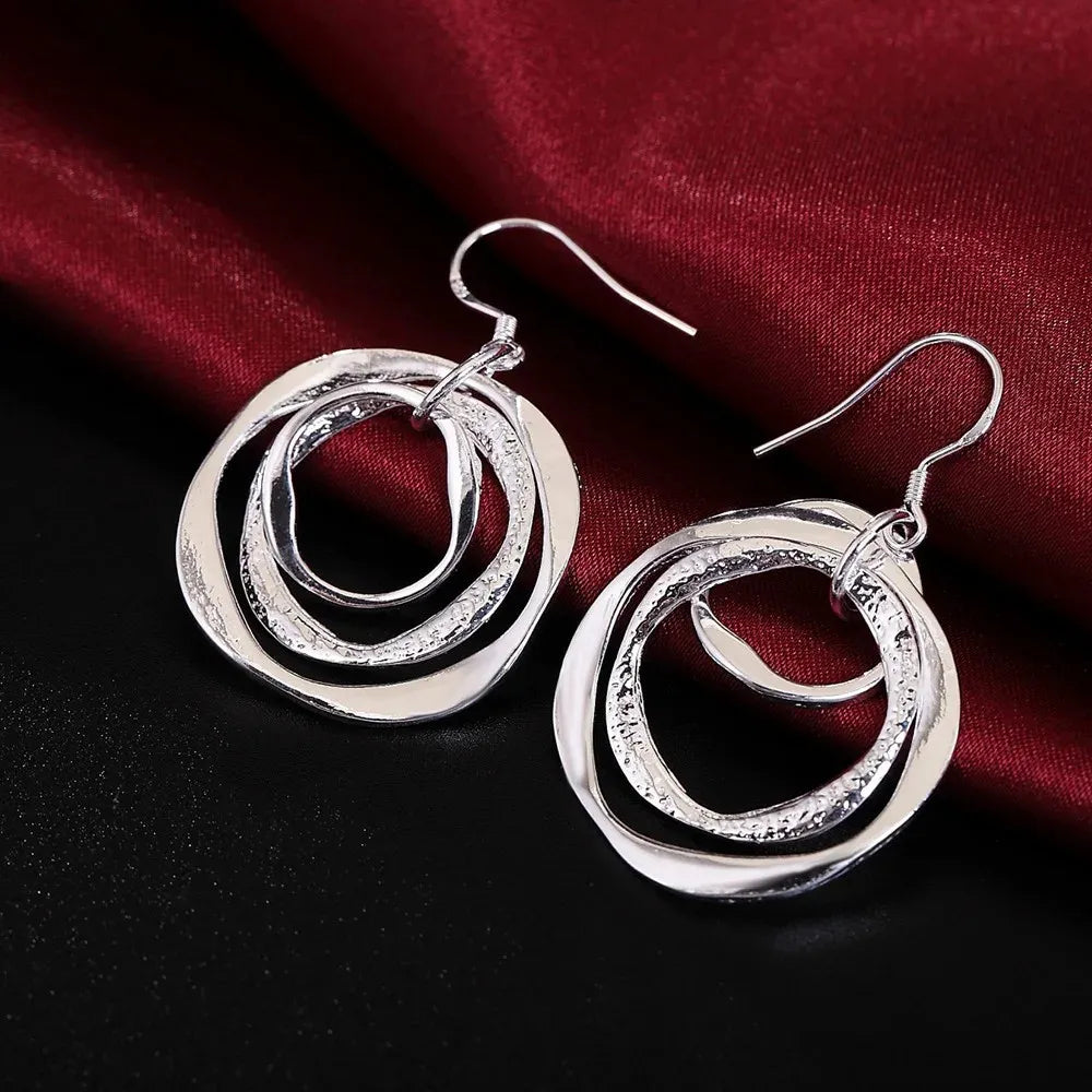 Top Quality 925 Sterling Silver Earrings Simple Round Circle Hoop Earrings For Woman Fashion Wedding Engagement Charm Jewelry - Madeinsea©