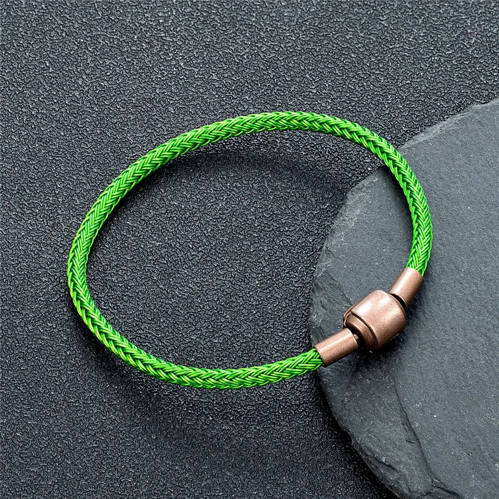 MKENDN DIY Simple Style Men Women Jewelry Non-fading Steel Wire Rope Bracelet Classic Cuff Charm Bracelet for Male Female Gifts