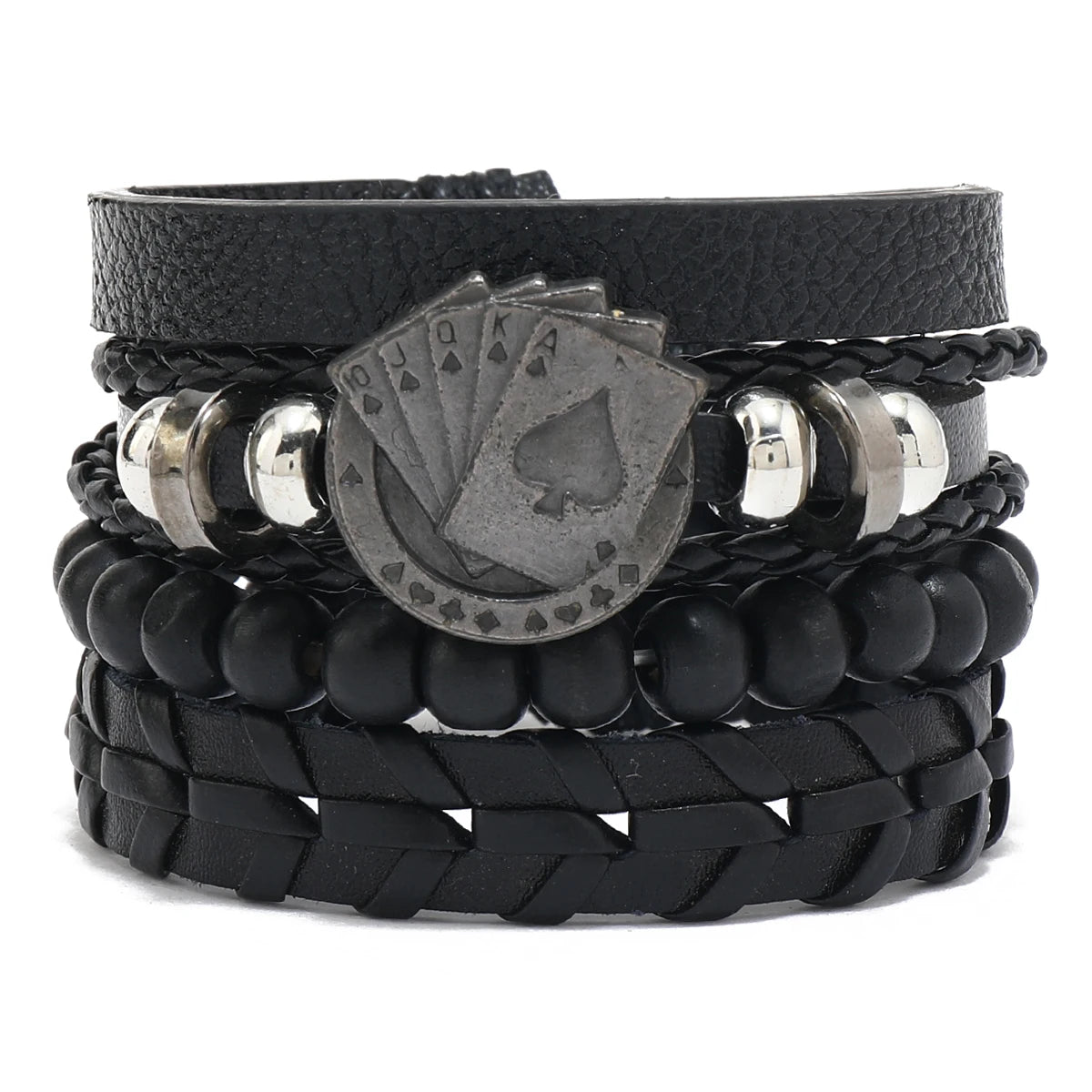 Wholesale Best-selling Multi-layer Buddha Bead Beaded Bracelets Men's Retro Style Multi-layer Elastic Thread Adjustable Wooden