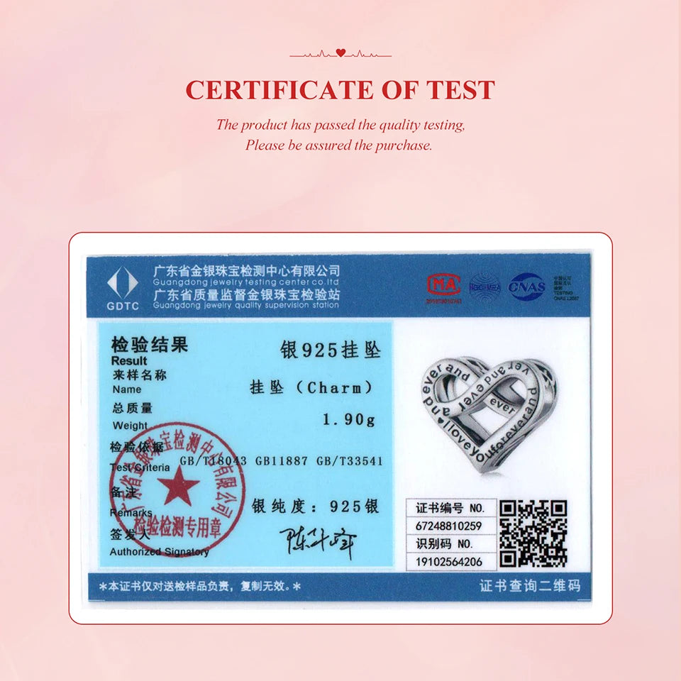 BAMOER Solid 925 Sterling Silver Retro Pattern Heart Charm Bead fit Original Bracelet & Necklaces Jewelry DIY bamoer Heart Charm