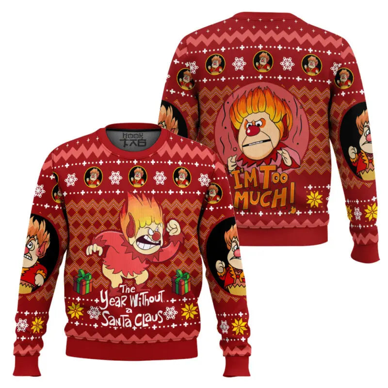 Heat Miser Snow Miser The Year Without Santa Claus Ugly Sweater Funny Christmas Party Wear Novelty Holiday Pullover Xmas Gifts