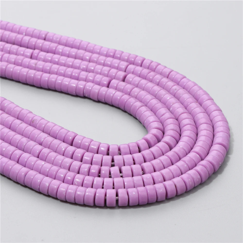 Natural Flat Round Disc Beads 6x3mm Sea Sediment Amethysts Rondelle Spacer Stone Bead For Jewelry Making DIY Bracelet Earrings