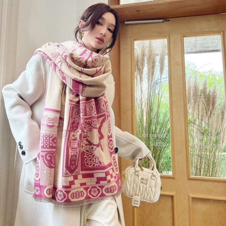 Print Cashmere Scarf Women Thick Warm Winter Blanket Brand Female Luxury Quality Shawl Wrap Bufanda 2025 Poncho Echarpe Pashmina
