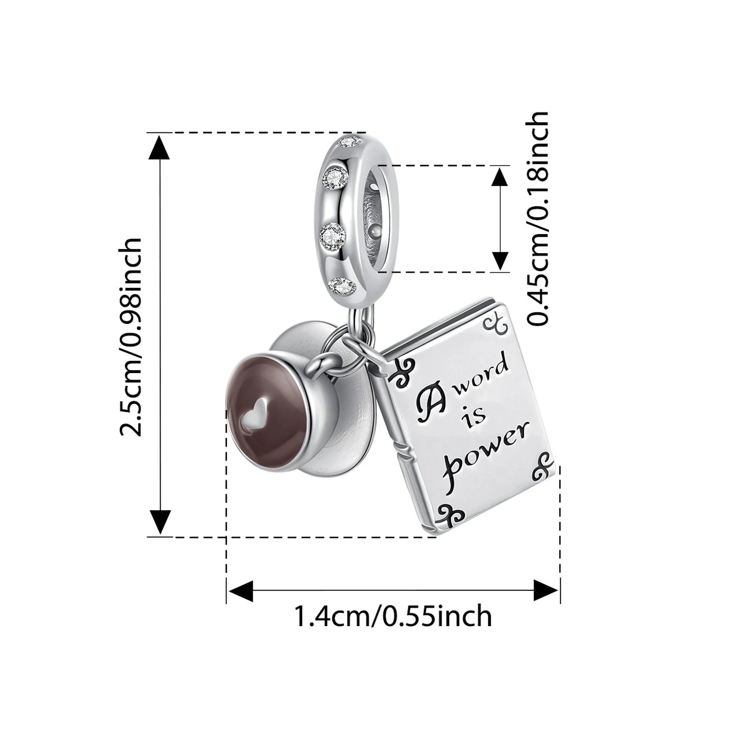 BISAER 925 Sterling Silver Coffee Cup Charm Bead Cafe Coffee Bean Pizza Pendant For Women DIY Bracelet & Necklace Fine Jewelry