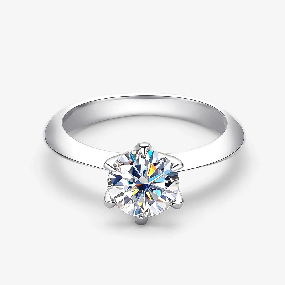 Serenity 1-5ct D Moissanite Rings Women Gift S925 Sterling Silver Jewelry Sparkling Lab Diamond Classic Wedding Rings Plated 18K - Madeinsea©