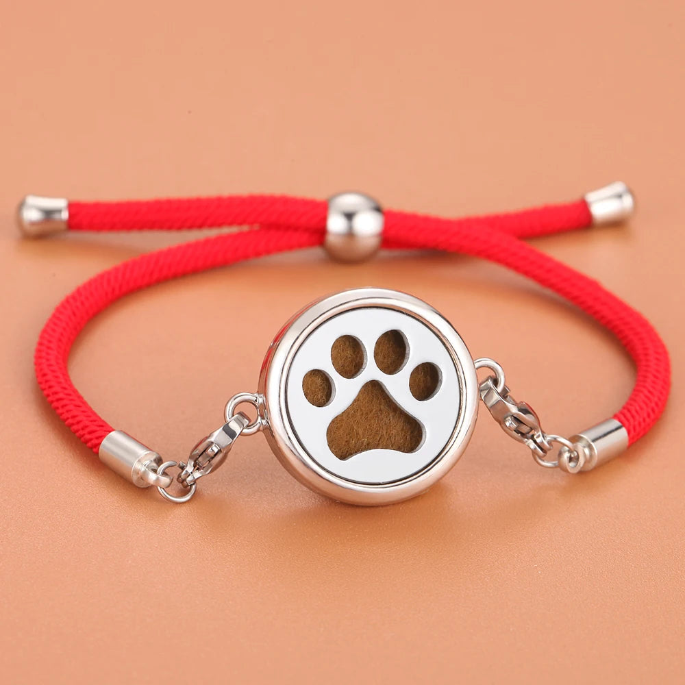 Retro Aromatherapy Essential Oil Diffuser Bracelet Foot Chain Red String Braided Rope Diffuser Locket Bracelet Aroma Bracelets