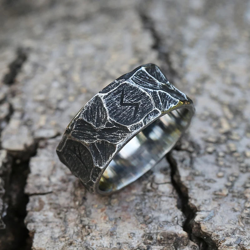 Viking Nordic Style Ring with Runes