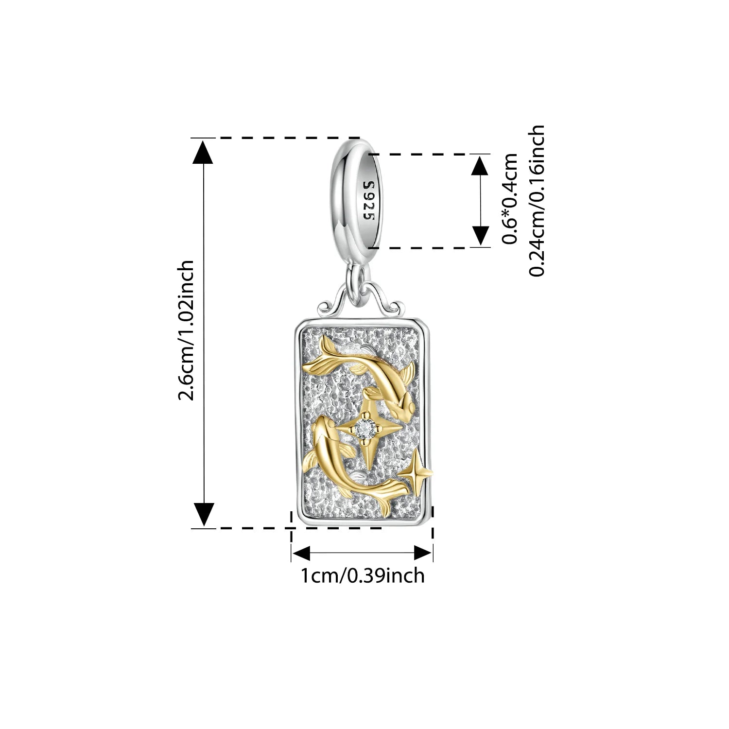 WOSTU 925 Sterling Silver Aquarius Pendant Zodiac Lucky Star Pedant Original  Fit for Women Bracelet Birthday Daily Fine Jewelry