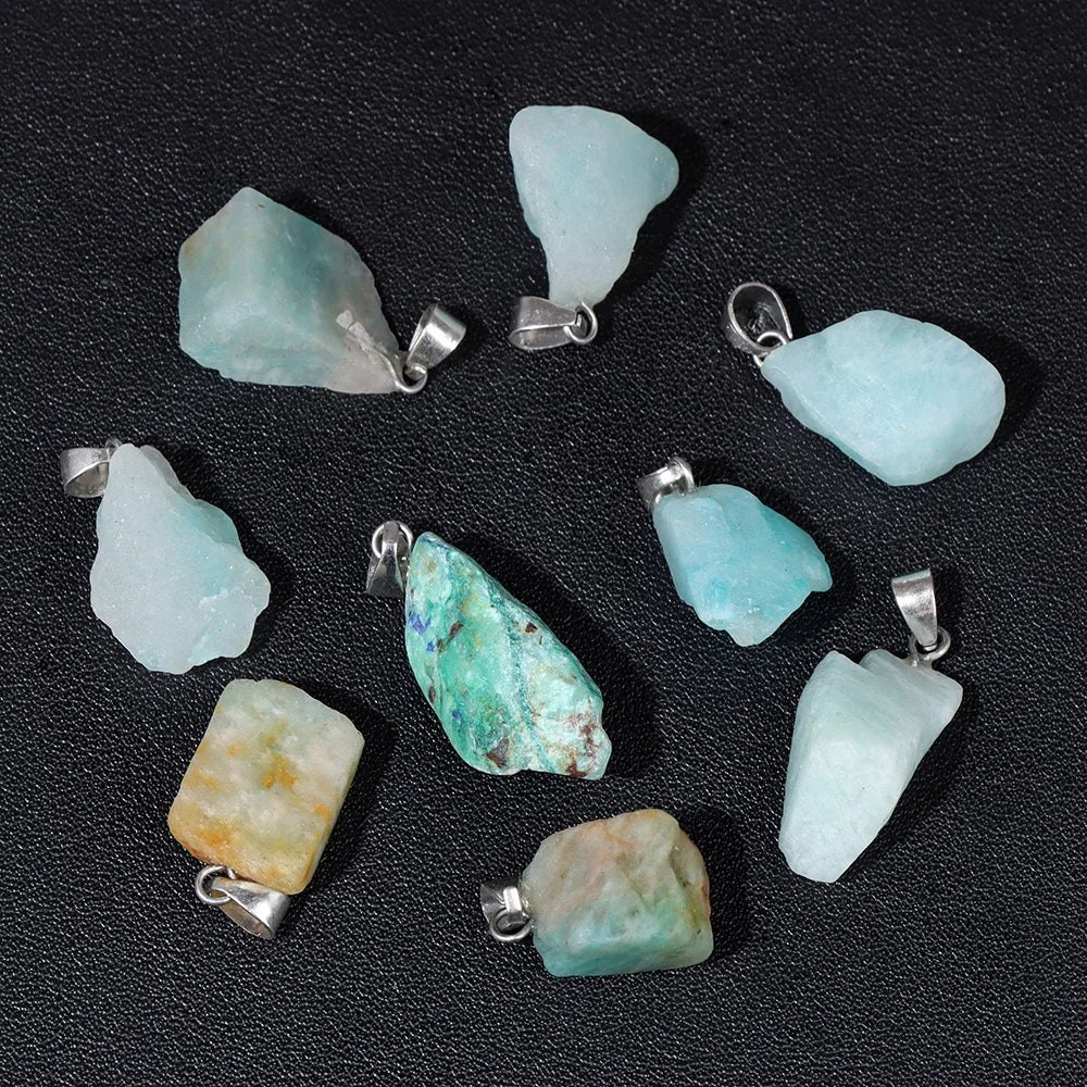 5pcs/lot Natural Stone Pendant Irregular Rough Quartz Crystal Energy Charms For Jewery Making Earrings Necklace DIY Accessories