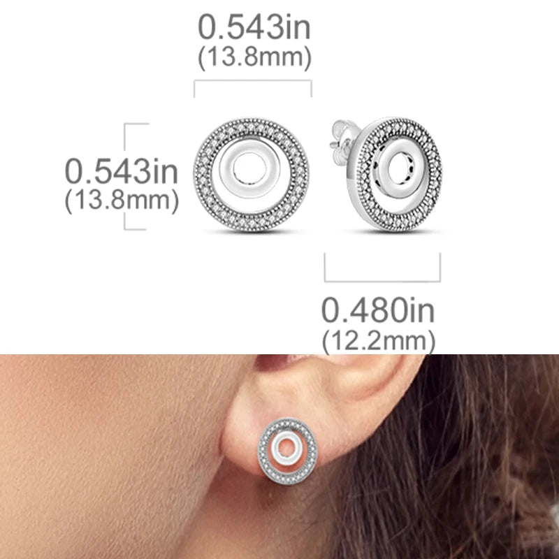 Earrings 925 Sterling Silver Stud Earrings Unicorn Star Zircon Stud Hoop Earrings For Women Girls Lovely Fashion Jewelry Gift