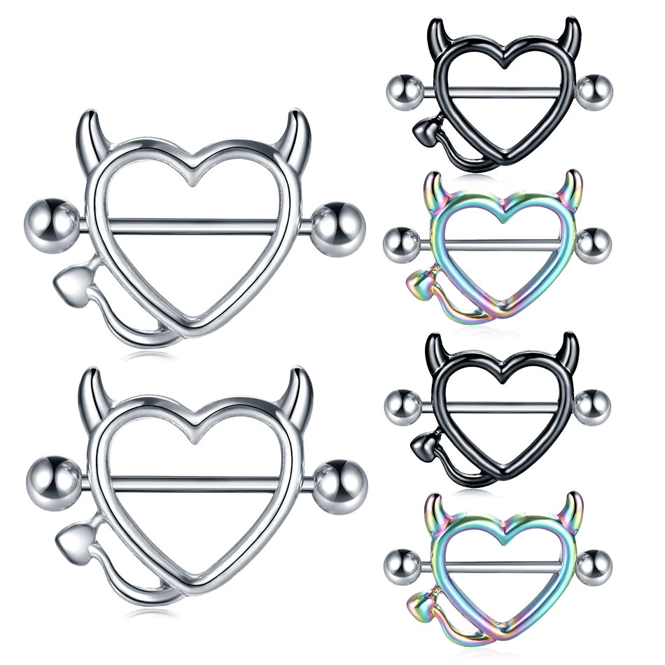 1Pair Steel Screw Nipple Clamps Sexy Women Clip Nipple Rings Faux Nipple Piercing Jewelry Non Piercing Nipple Shiled Rings 14G
