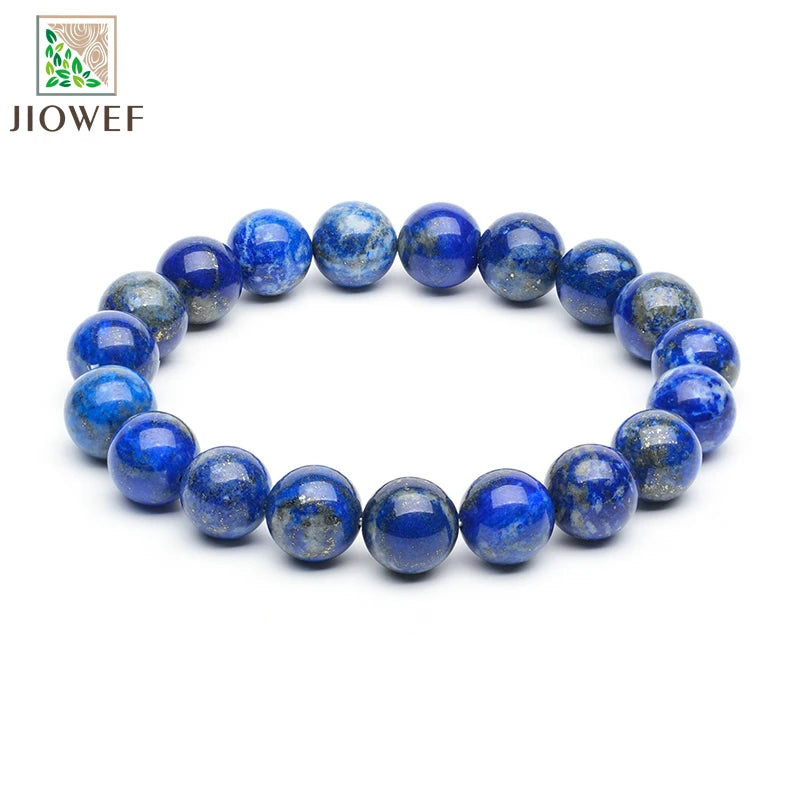 Natural No Dyed Lapis Lazuli Stone Bracelets Handmade Beads Depression Anti Anxiety Stress Relief Meditation Yoga Gift for Women
