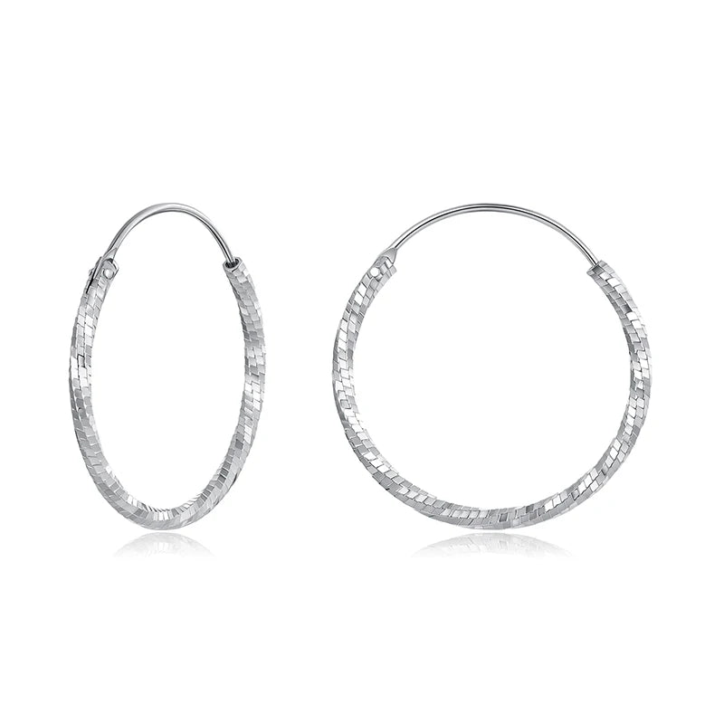 BAMOER 925 Sterling Silber Creolen für Damen, leichte, große Creolen, hypoallergen, trendige Eiswürfel-Creolen
