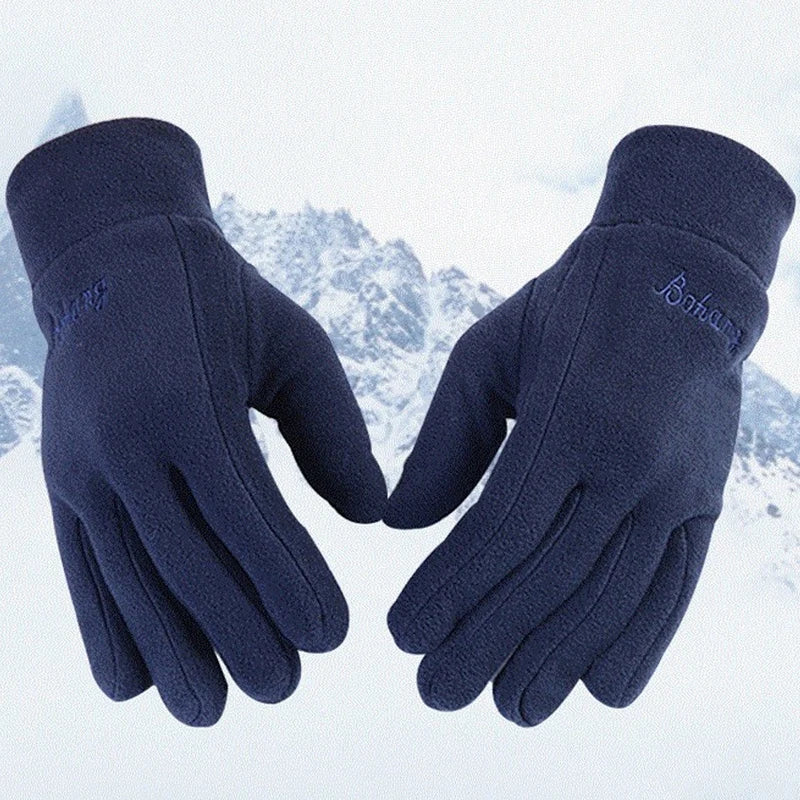 Gants de cyclisme d'hiver coupe-vent en polaire thermique pour homme, écran tactile, vélo, sport, antichoc, chauds, gants de ski