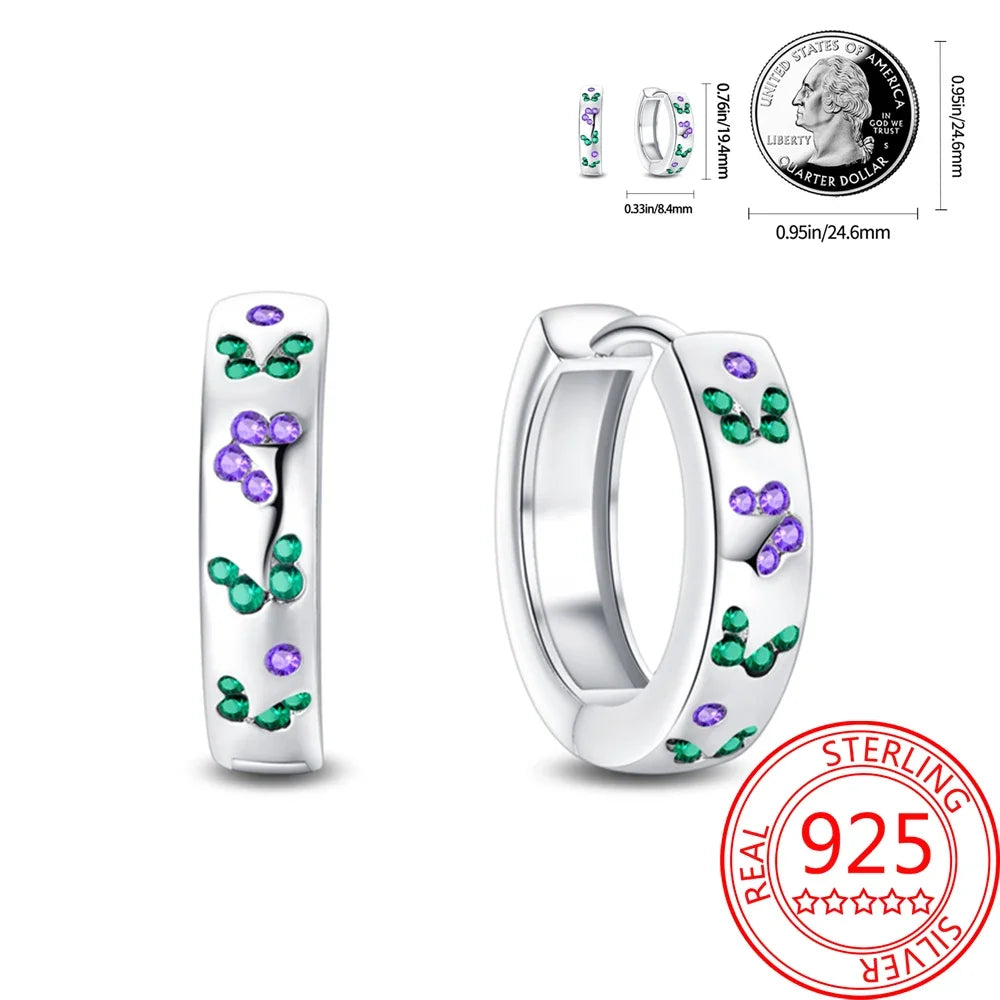 Ear Ring Series 925 Sterling Silver Star Moon Unicorn Tulip Flower Butterfly Bee Geometry Earrings Ladies Pairing with Jewelry