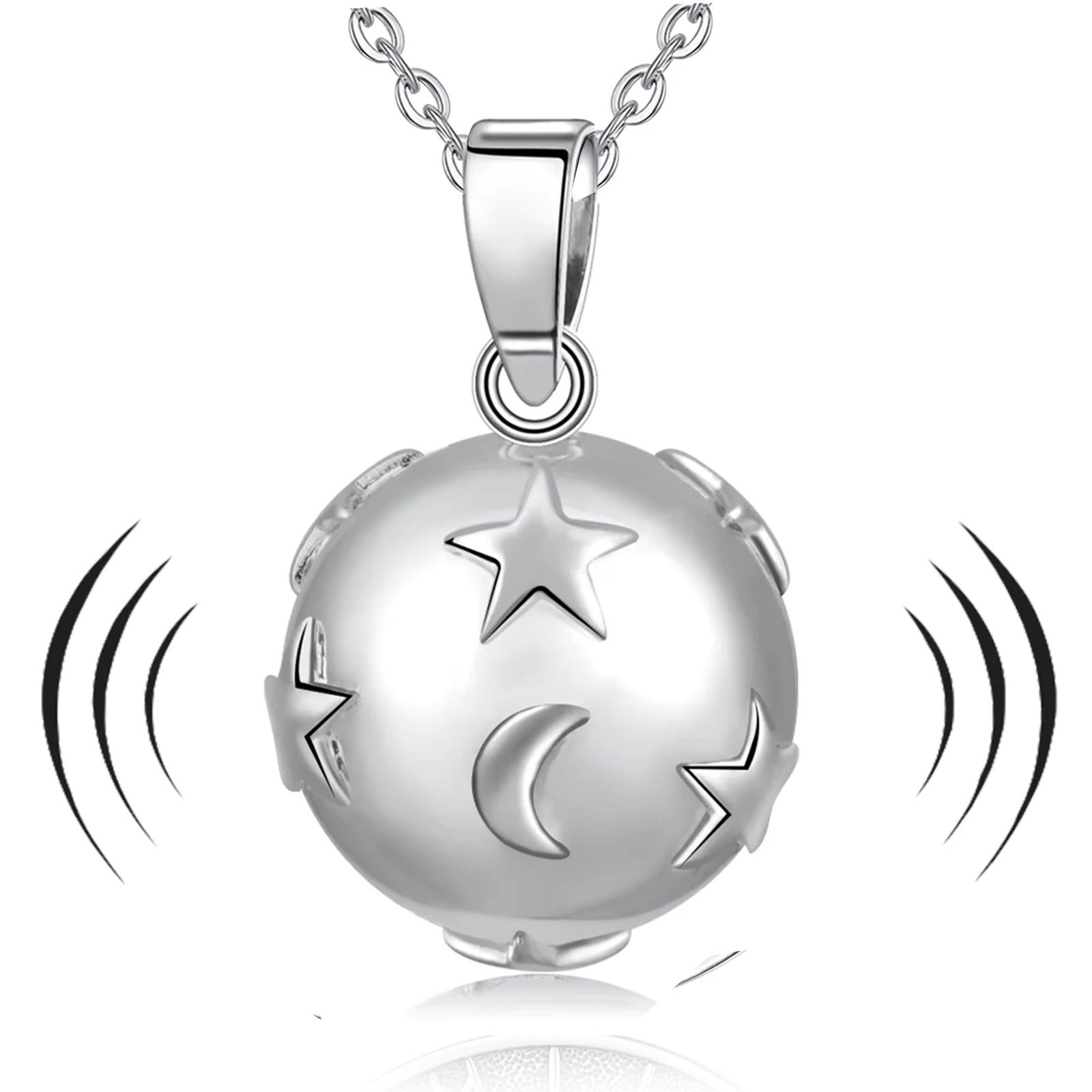 Eudora Bola de Grossesse Necklace Star Moon Angel Caller Musical Bell Pendant DIY Maternity Jewelry for Pregnant Women Gift