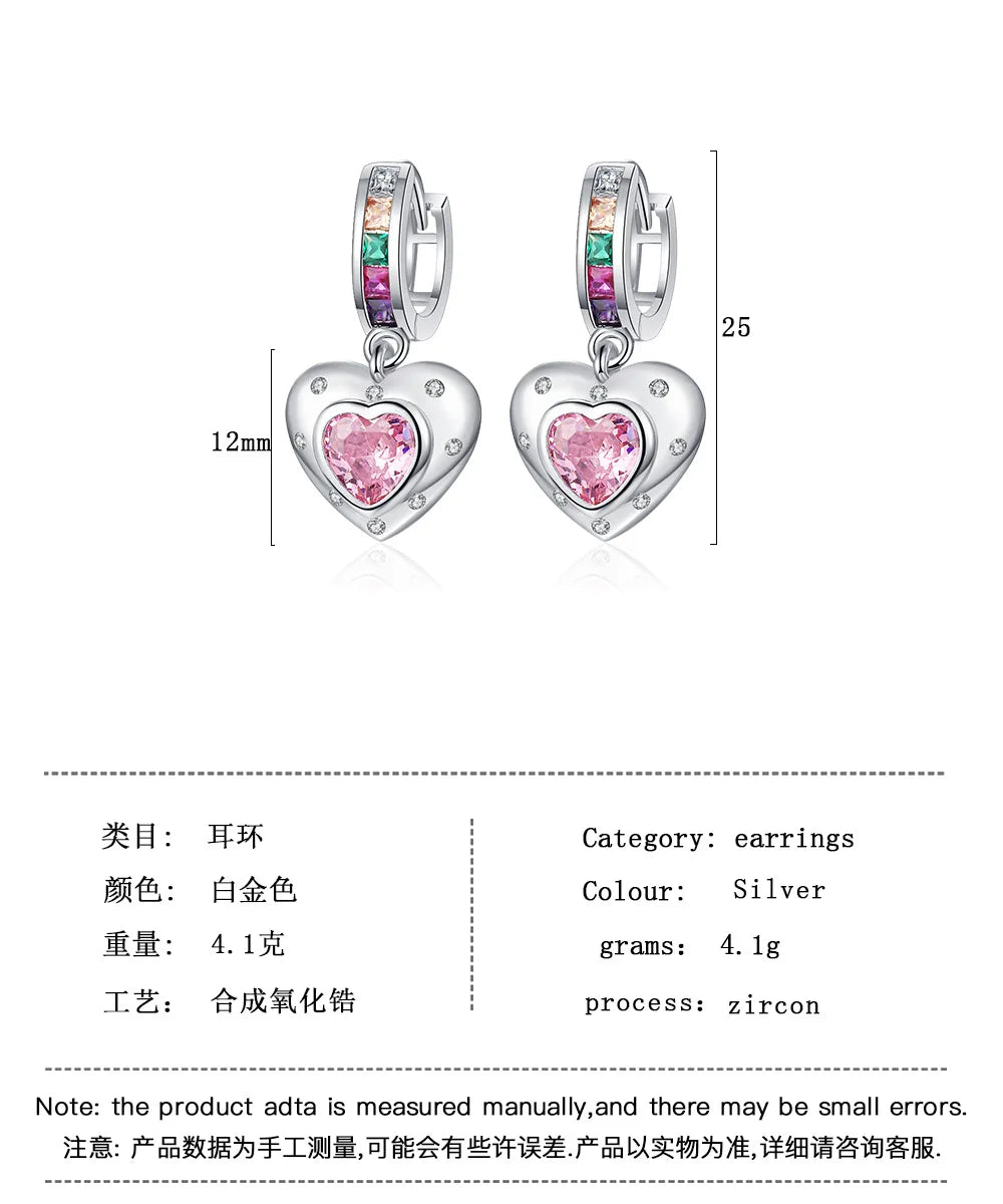 Baby Princess 925 Silver Blue Crystal Star Hoop Earring For Child Girl Women Rainbow Zirconia Loop Huggies Earring Korea Jewelry
