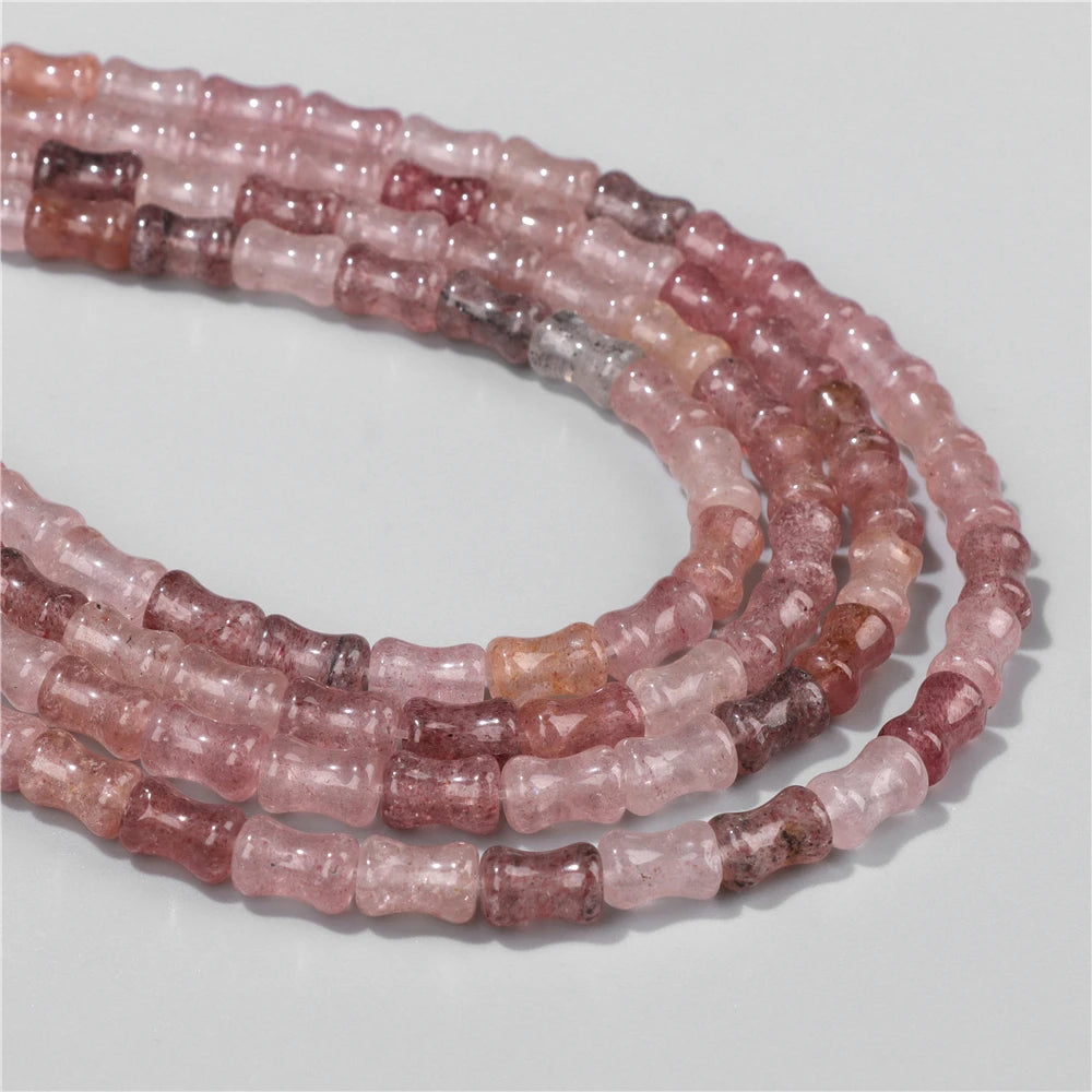 6X10mm Natural Stone Bead Bamboo Shape Aventurine Jaspers Sodalite Loose Spacer Beads For Jewelry Making Handmade DIY Accessorie