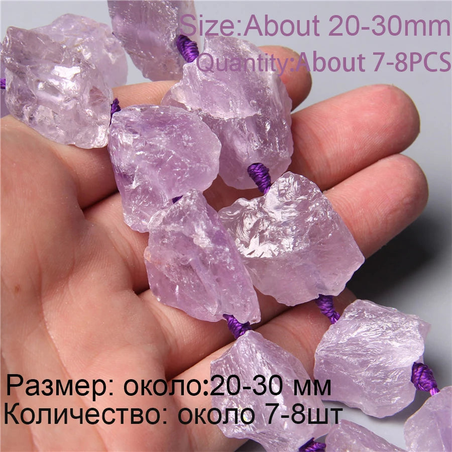 7.5" Natural Irregular Rough Stone Beads Raw Rock Lapis Quartzs Nuggets For Jewelry Making DIY Earrings Bracelet Supply 7-30mm