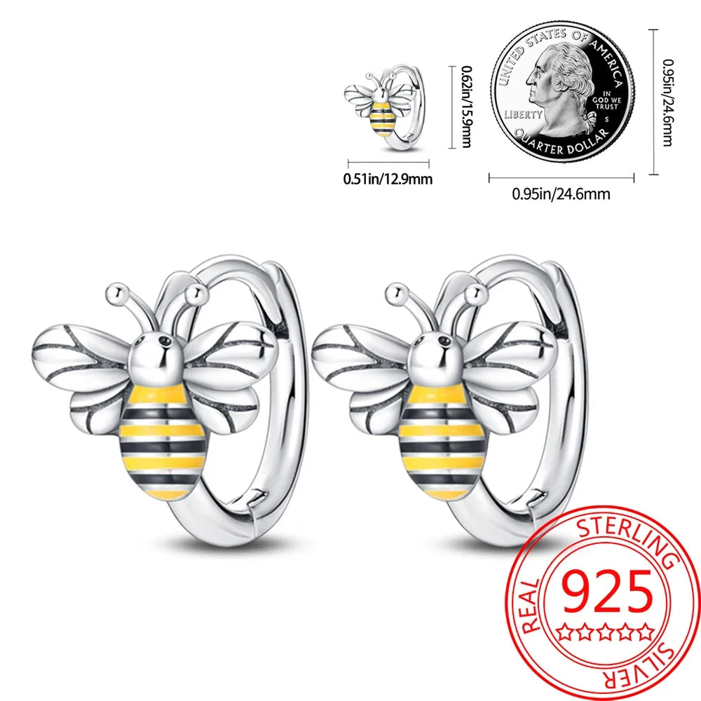 Ear Ring Series 925 Sterling Silver Star Moon Unicorn Tulip Flower Butterfly Bee Geometry Earrings Ladies Pairing with Jewelry