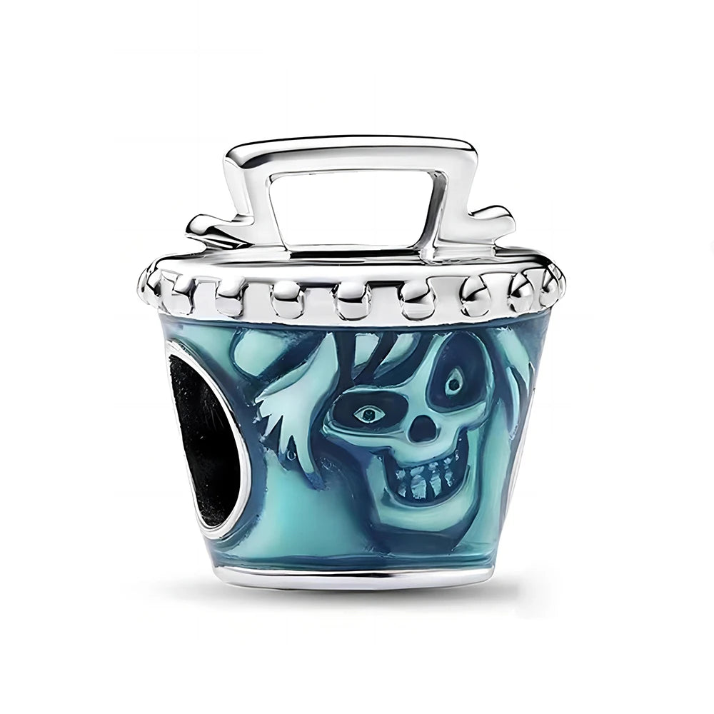 New 925 Sterling Silver Halloween Glow-in-the-dark Coffin Boo Skull Pumpkin Charm Bracelets Pendant Jewelry Halloween gifts