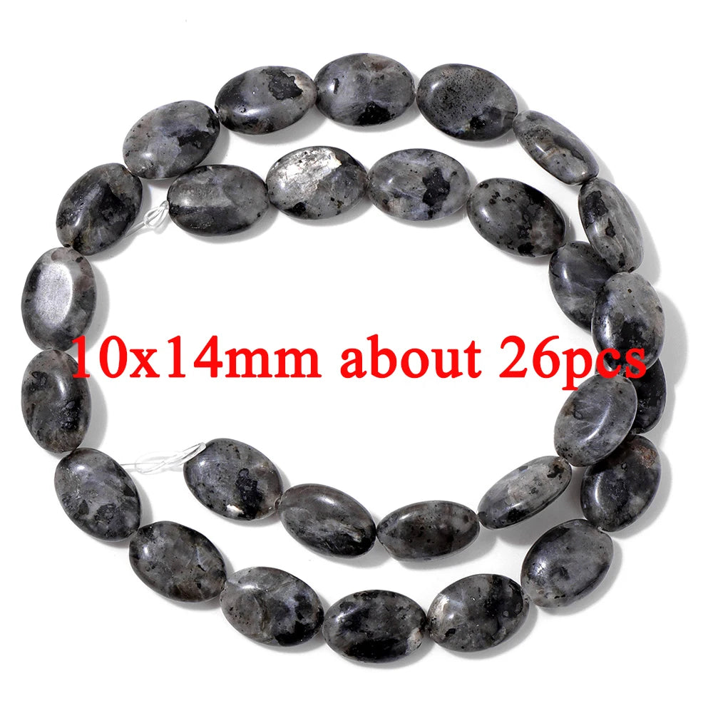 Natural Dark Labradorite Stone Bead Black Spectrolite Faceted Round Leaf Square Loose Spacer Beads For Jewelry Making Handmade